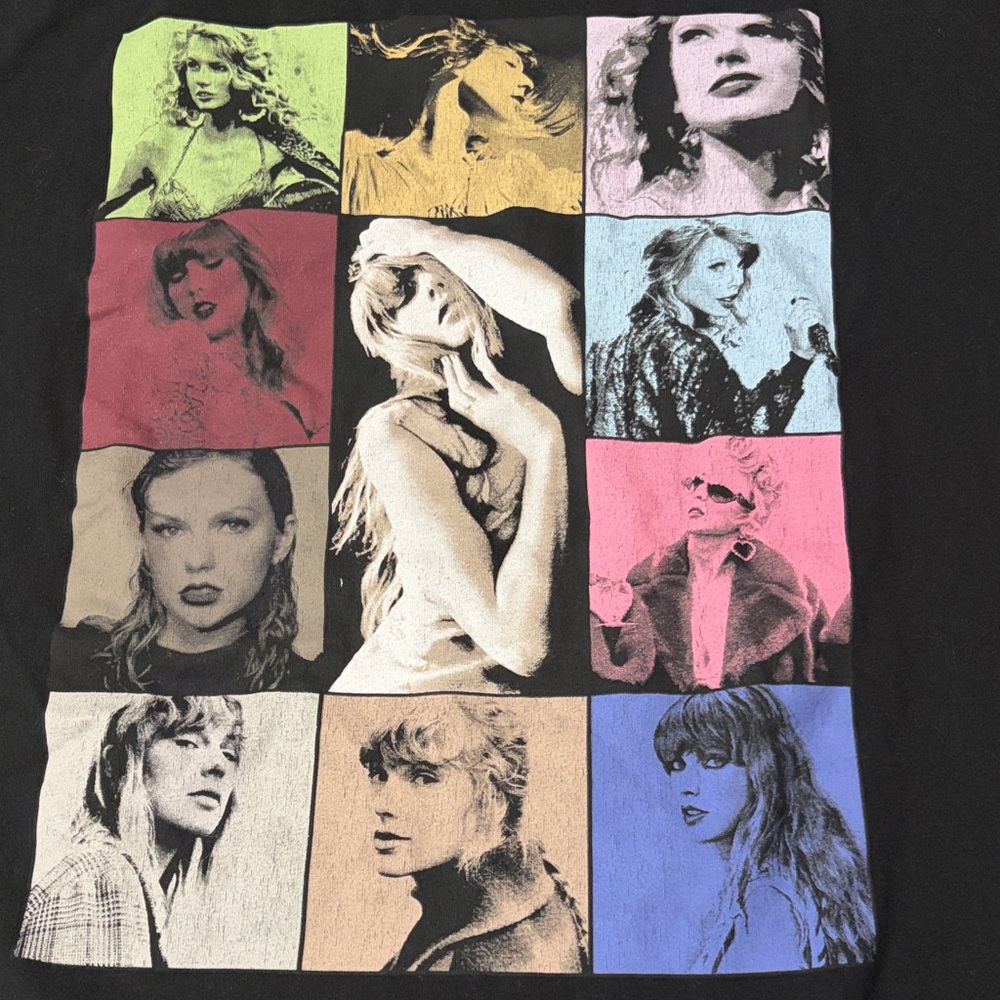 Taylor Swift Black Graphic Eras Tour Tee - Multicolor Portraits - Picture 2 of 9